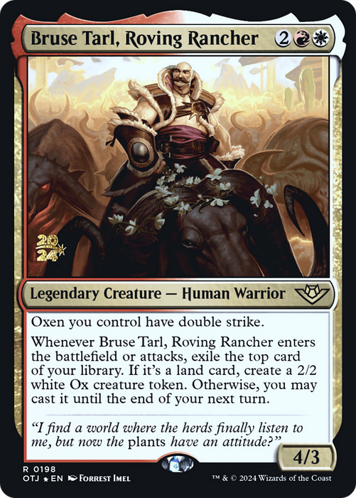 Bruse Tarl, Roving Rancher (PRE-198) - Outlaws of Thunder Junction Promos Foil - for just $0.10! 
