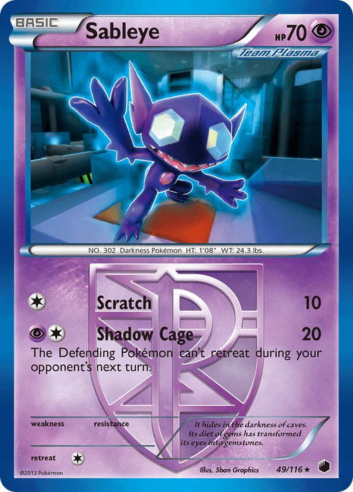 Sableye (49/116) [Black & White: Plasma Freeze] - for just $1.45! 