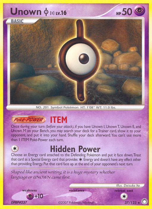 Unown I (37/123) [Diamond & Pearl: Mysterious Treasures] - Just $0.30! Shop now at Retro Gaming of Denver