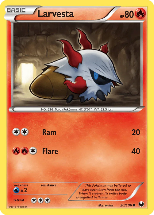 Larvesta (20/108) [Black & White: Dark Explorers] - for just $0.15! 