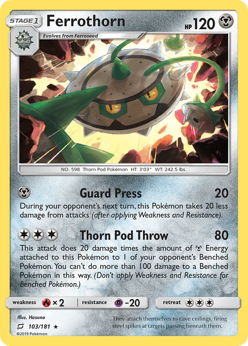 Ferrothorn (103/181) [Sun & Moon: Team Up] - for just $0.10! 
