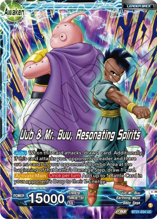 Uub // Uub & Mr. Buu, Resonating Spirits (BT21-034) [Wild Resurgence] - for just $0.10! 