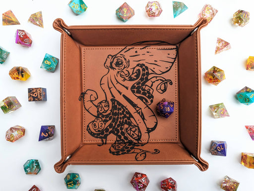 Kraken of Holding - D&D Vegan Leather Dice Rolling Tray - for just $19.99! 
