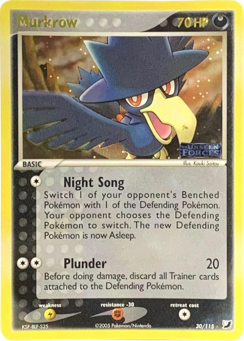 Murkrow (30/115) (Stamped) [EX: Unseen Forces] - for just $26.45! 