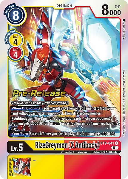 RizeGreymon (X Antibody) [BT9-041] [X Record Pre-Release Promos] - Just $0.30! Shop now at Retro Gaming of Denver