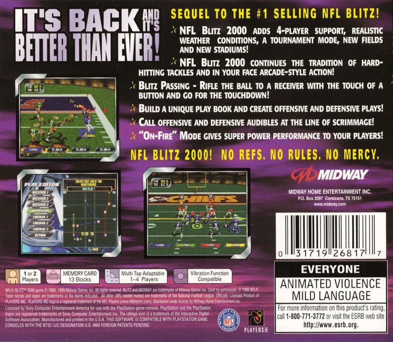 NFL Blitz 2000 – PlayStation 1 (PS1) - for just $0! 