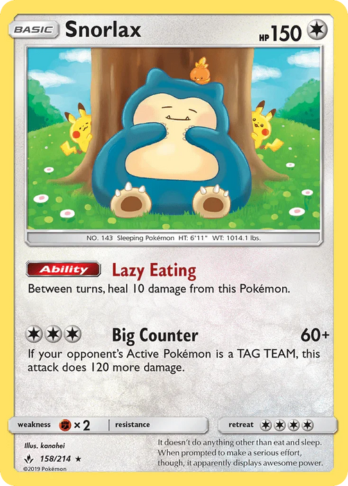 Snorlax (158/214) [Sun & Moon: Unbroken Bonds] - for just $20.55! 