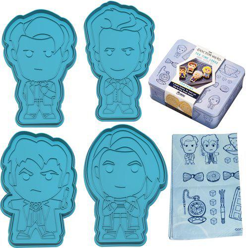 Eaglemoss Doctor Who Tea Time Lords Cookie Cutter & Tea Towel Tin - for just $34.67! 