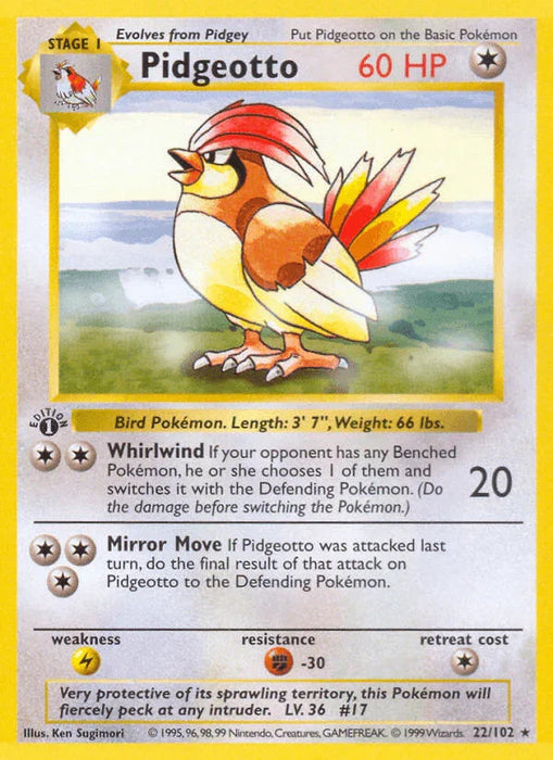 Pidgeotto (22/102) (Shadowless) [Base Set 1st Edition] - for just $41! 