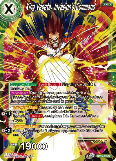 King Vegeta, Invasion's Command (BT15-063) [Saiyan Showdown] - for just $0.10! 