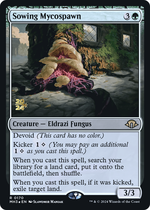 Sowing Mycospawn (PRE-170) - Modern Horizons 3 Promos: (devoid) Foil - for just $2.52! 