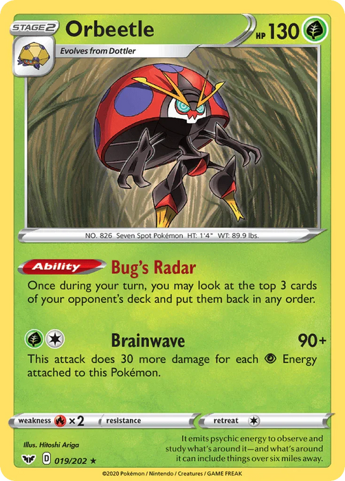 Orbeetle (019/202) [Sword & Shield: Base Set] - for just $0.10! 