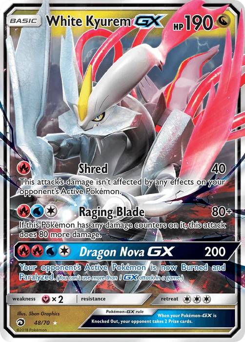 White Kyurem GX (48/70) [Sun & Moon: Dragon Majesty] - for just $2.20! 