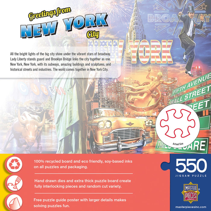 Greetings From New York City - 550 Piece Jigsaw Puzzle - Just $14.99! Shop now at Retro Gaming of Denver