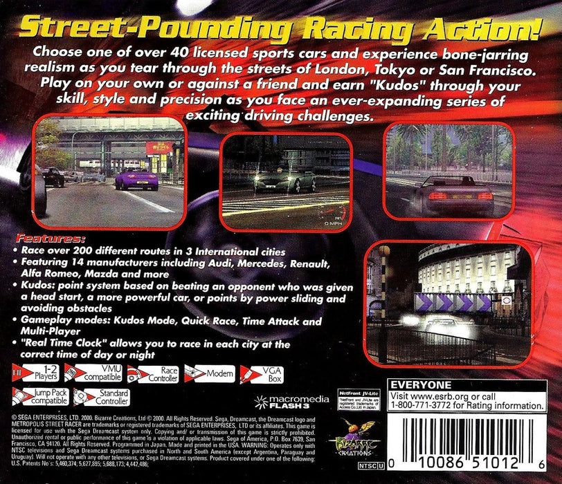 Metropolis Street Racer – Sega Dreamcast (DC) - for just $0! 