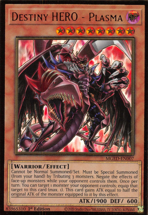 Destiny HERO - Plasma (Alternate Art) [MGED-EN007] Gold Rare - for just $0.25! 