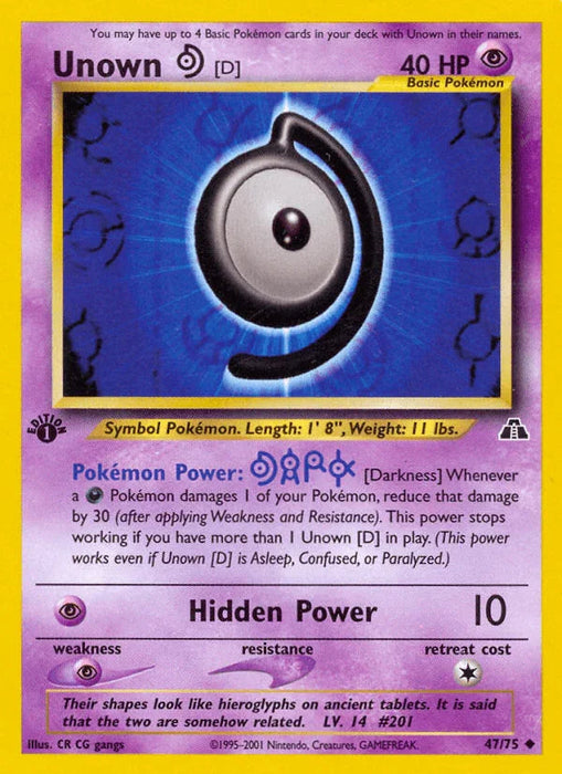 Unown [D] (47/75) [Neo Discovery 1st Edition] - for just $0.70! 