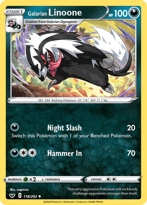 Galarian Linoone (118/202) [Sword & Shield: Base Set] - for just $0.10! 