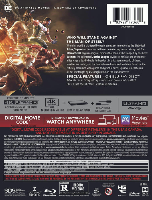 Injustice - Limited Edition Steelbook (4K Ultra HD + Blu ray + Digital) - for just $30.99! 
