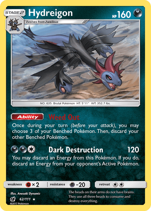 Hydreigon (62/111) [Sun & Moon: Crimson Invasion] - for just $0.15! 