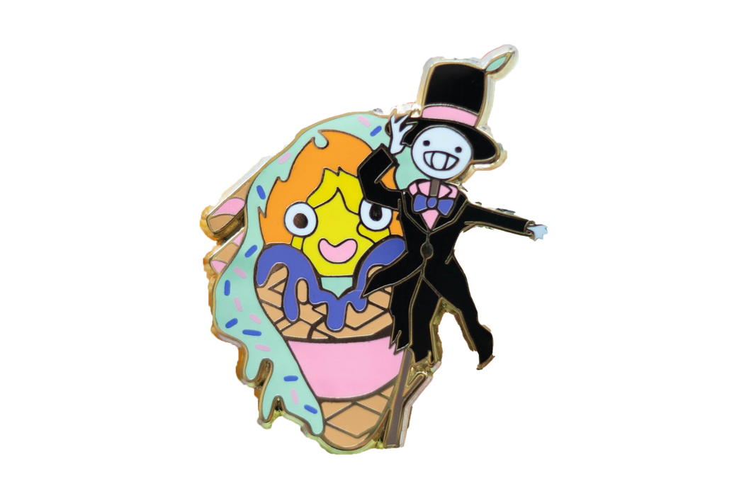 Studio Ghibli Calcifer and Turnip Head Ice Cream Enamel Pin - for just $12! 