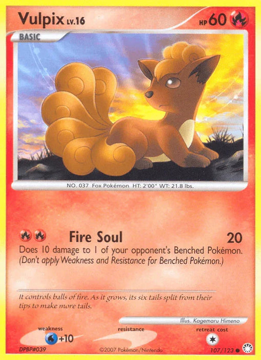 Vulpix (107/123) [Diamond & Pearl: Mysterious Treasures] - for just $0.40! 