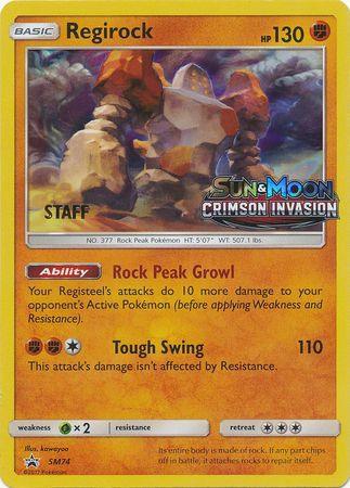 Regirock (SM74) (Staff Prerelease Promo) [Sun & Moon: Black Star Promos] - for just $19.20! 