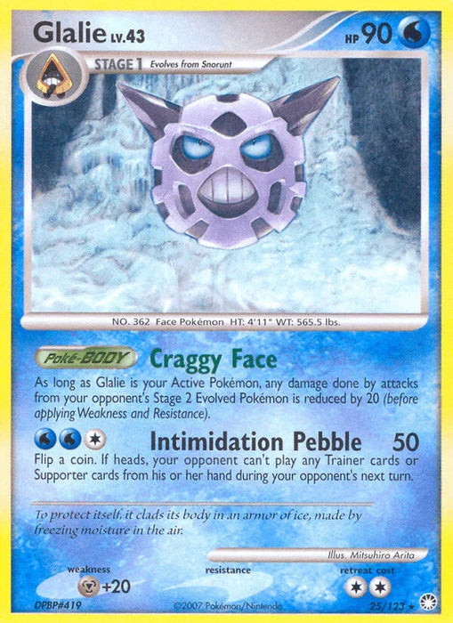 Glalie (25/123) [Diamond & Pearl: Mysterious Treasures] - for just $0.40! 
