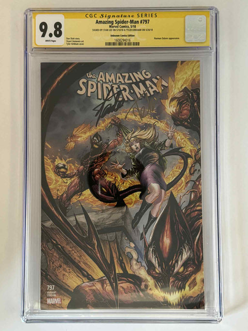 [Double Signed by Tyler Kirkham | Stan Lee] Amazing Spider-Man #797 CGC 9.8 Yellow Label Exclusive Var - for just $999.99! 