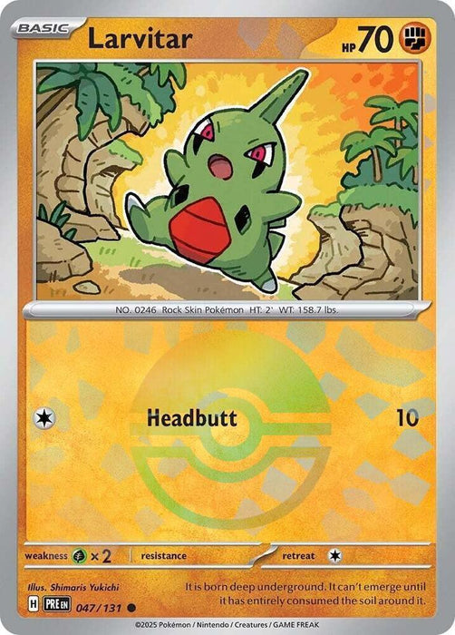 Larvitar (047/131) (Poke Ball Pattern) [Scarlet & Violet: Prismatic Evolutions] - for just $0.20! 