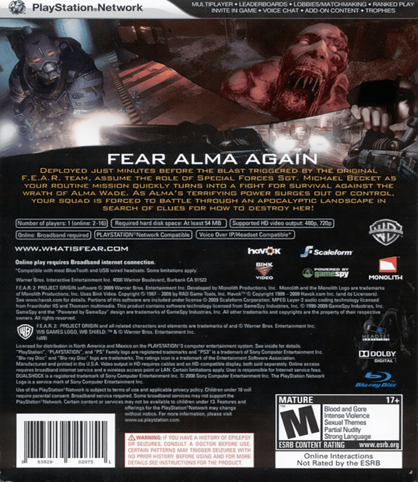 F.E.A.R. 2: Project Origin – PlayStation 3 (PS3) - for just $0! 