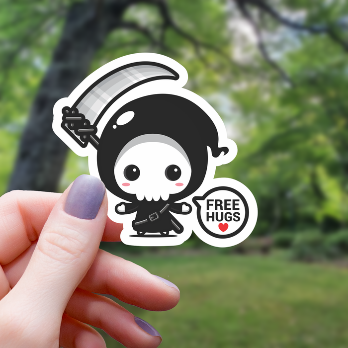 Free Hug Grim Reaper Kawaii Sticker - 3" - for just $3.50! 