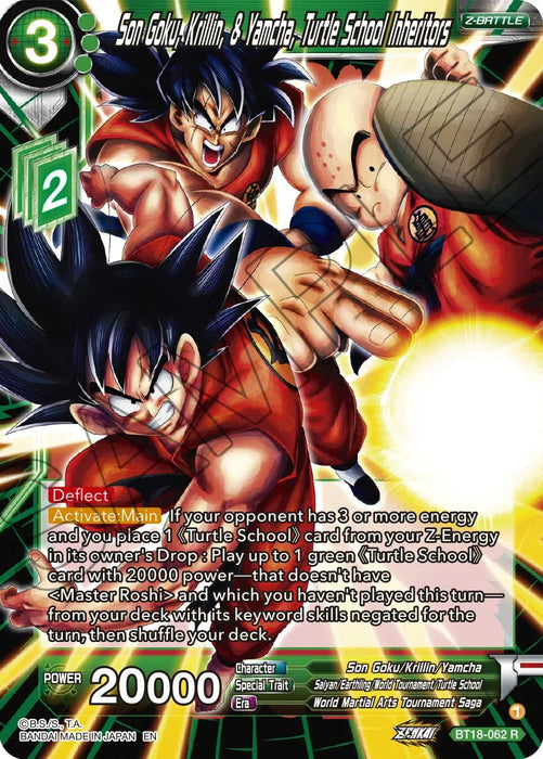 Son Goku, Krillin, & Yamcha, Turtle School Inheritors (BT18-062) [Dawn of the Z-Legends] - for just $0.10! 