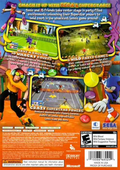 Sega Superstars Tennis – Xbox 360 (X360) - for just $0! 