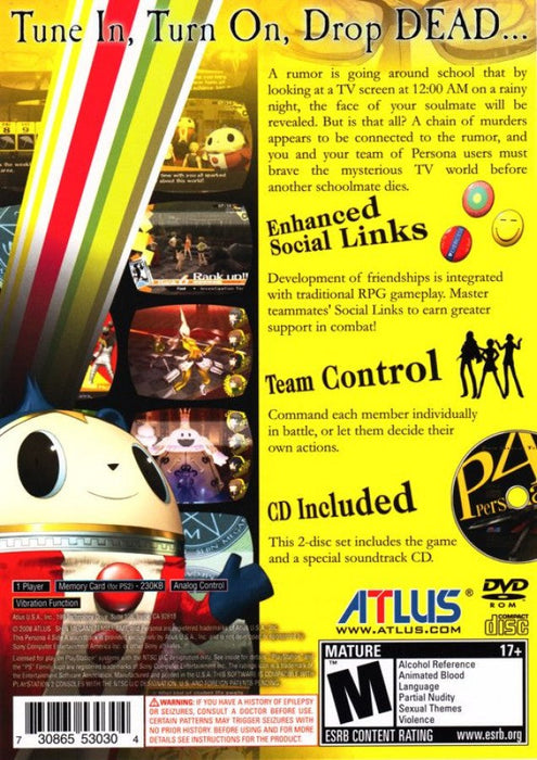 Shin Megami Tensei: Persona 4 [Includes Bonus Disc] – PlayStation 2 (PS2) - for just $45.99! 
