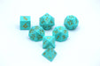 Turquoise with Silver Solid Metal Barbarian Dice Set - for just $39.99! 