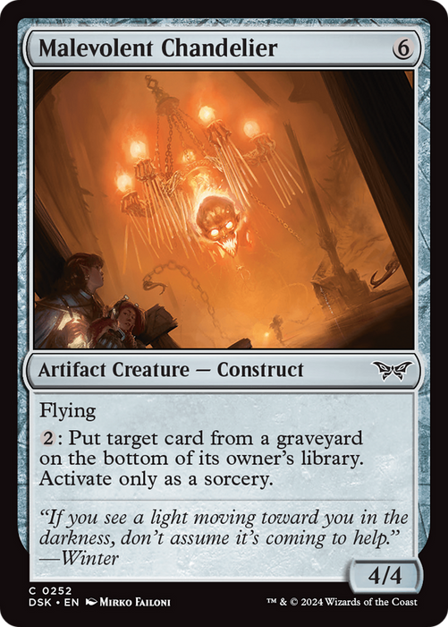 Malevolent Chandelier (DSK-252) - Duskmourn: House of Horror Foil - for just $0.02! 