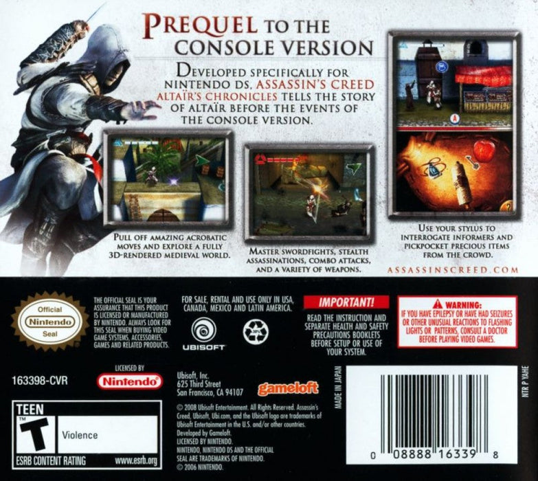 Assassins Creed: Altair's Chronicles — Nintendo DS (DS) - for just $15.99! 