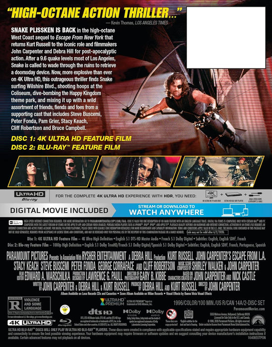 Escape From L.A -  30th Anniversary Limited Edition Steelbook (4K Ultra HD + Blu-ray + Digital) - for just $39.99! 