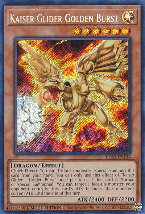 Kaiser Glider Golden Burst [LDS3-EN136] Secret Rare - for just $0.15! 