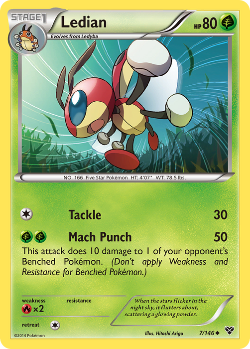 Ledian (7/146) [XY: Base Set] - Just $0.10! Shop now at Retro Gaming of Denver