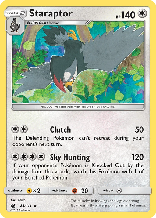 Staraptor (83/111) [Sun & Moon: Crimson Invasion] - for just $0.15! 