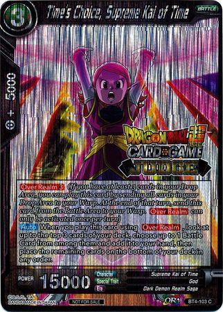 Time's Choice, Supreme Kai of Time (Level 2) (BT4-103) [Judge Promotion Cards] - for just $3.60! 
