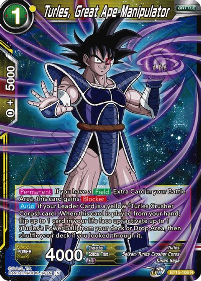Turles, Great Ape Manipulator (BT15-106) [Saiyan Showdown] - for just $0.10! 