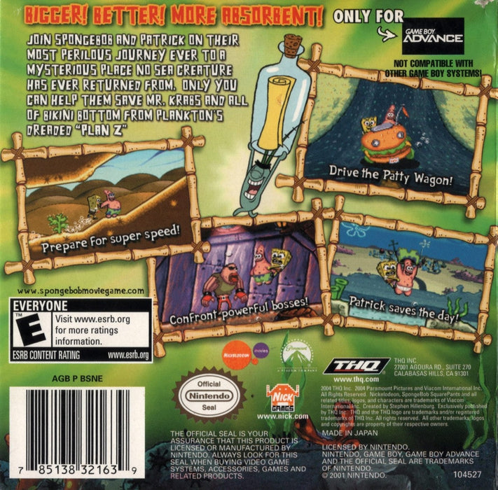 SpongeBob SquarePants: The Movie – Game Boy Advance (GBA) - for just $10.99! 