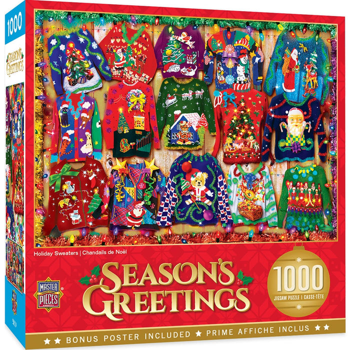 Season's Greetings - Holiday Sweaters 1000 Piece Jigsaw Puzzle - for just $12.99! 