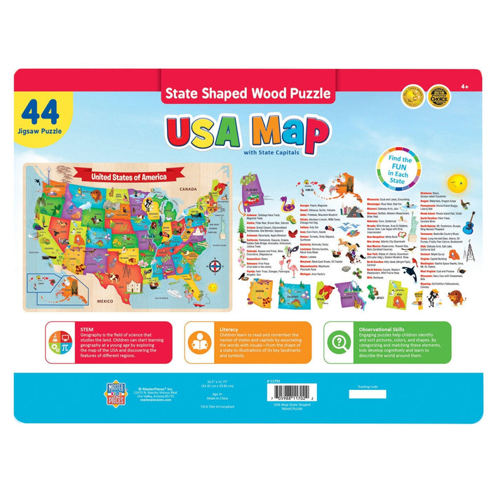 USA Map - 44 Piece Wood Jigsaw Puzzle - for just $16.99! 