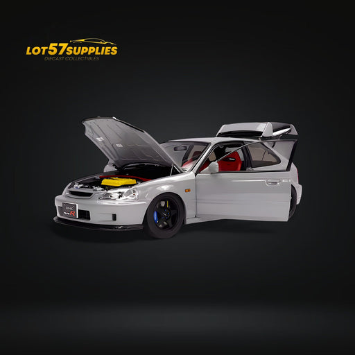 MOTORHELIX Honda Civic Type-R EK9 Nardo Grey With SW388 Wheels 1:18 - for just $319.99! 