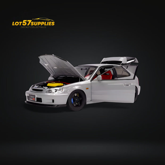 MOTORHELIX Honda Civic Type-R EK9 Nardo Grey With SW388 Wheels 1:18 - for just $319.99! 
