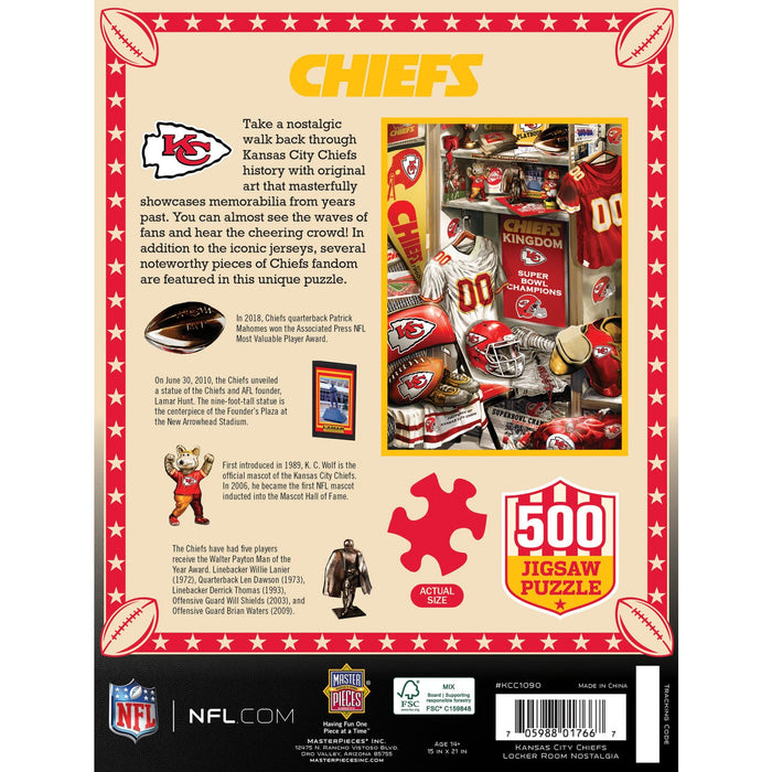 Kansas City Chiefs - Locker Room 500 Piece Jigsaw Puzzle - Just $16.99! Shop now at Retro Gaming of Denver